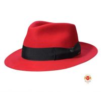 Kapelusz Męski Fedora Czerwony Royal