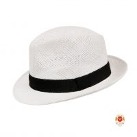 Kapelusz Słomkowy Trilby Biały Classic