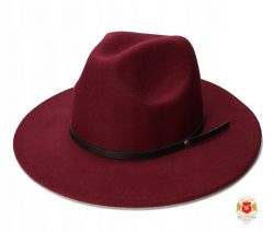 Czerwony kapelusz fedora Seul Bordowy